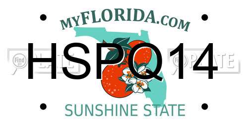 HSPQ14 Florida License Plate