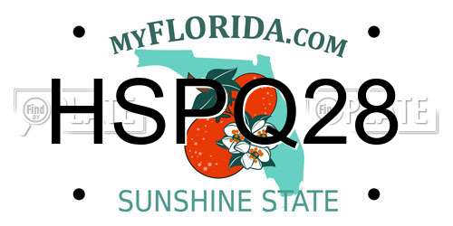 HSPQ28 Florida License Plate