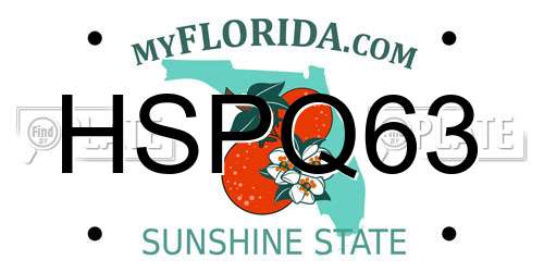 HSPQ63 Florida License Plate