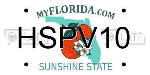 HSPV10 Florida License Plate
