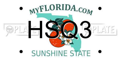 HSQ3 Florida License Plate