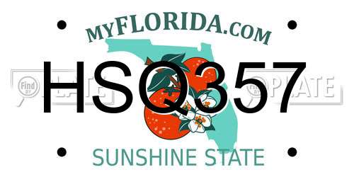 HSQ357 Florida License Plate