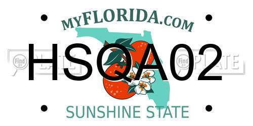 HSQA02 Florida License Plate