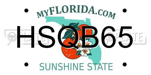HSQB65 Florida License Plate