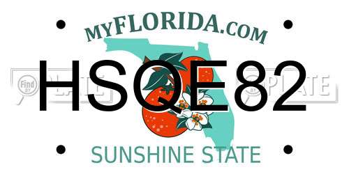 HSQE82 Florida License Plate