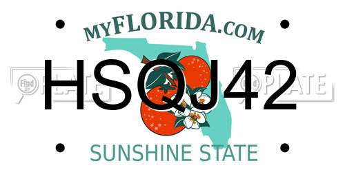 HSQJ42 Florida License Plate