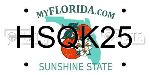 HSQK25 Florida License Plate