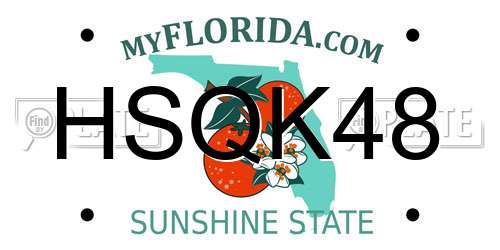 HSQK48 Florida License Plate