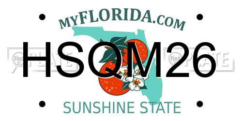 HSQM26 Florida License Plate