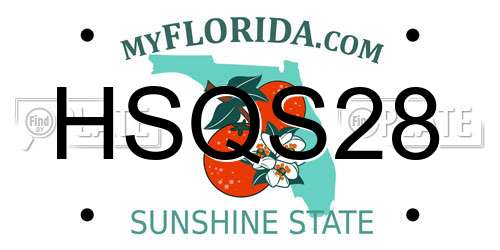 HSQS28 Florida License Plate