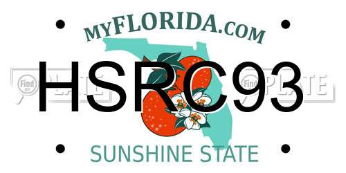 HSRC93 Florida License Plate