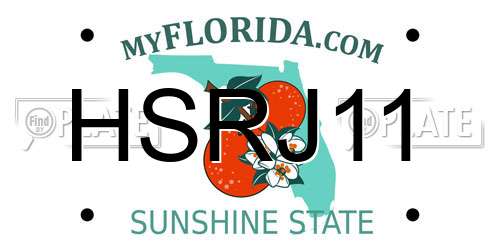 HSRJ11 Florida License Plate