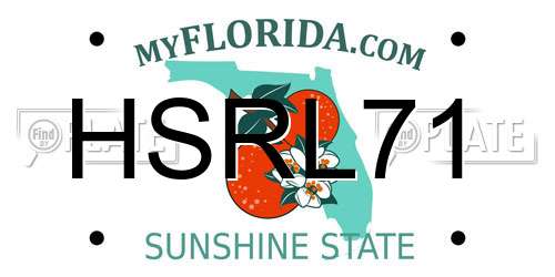 HSRL71 Florida License Plate