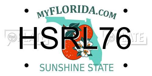 HSRL76 Florida License Plate