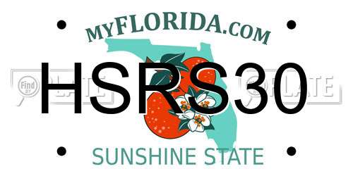 HSRS30 Florida License Plate