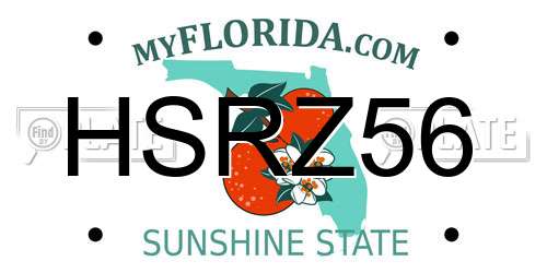 HSRZ56 Florida License Plate