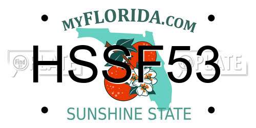HSSF53 Florida License Plate