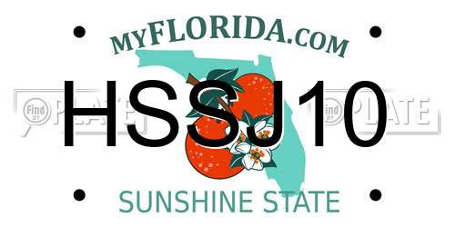HSSJ10 Florida License Plate