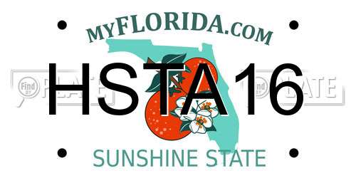 HSTA16 Florida License Plate