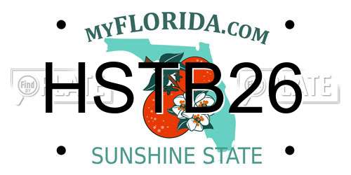 HSTB26 Florida License Plate