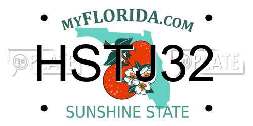 HSTJ32 Florida License Plate