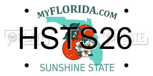 HSTS26 Florida License Plate