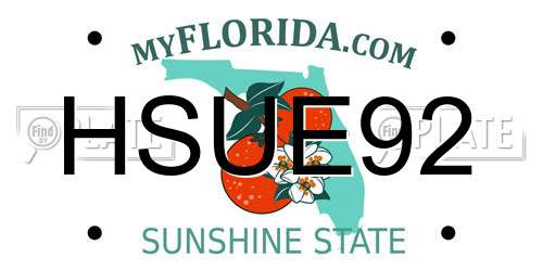 HSUE92 Florida License Plate