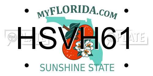 HSVH61 Florida License Plate