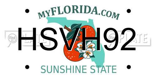 HSVH92 Florida License Plate