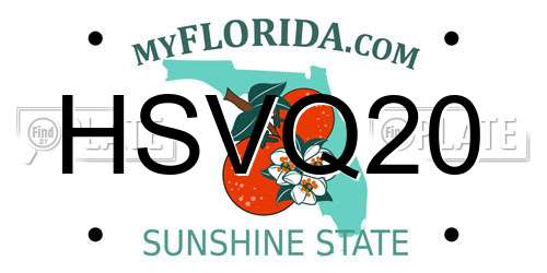 HSVQ20 Florida License Plate
