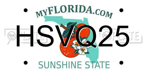 HSVQ25 Florida License Plate