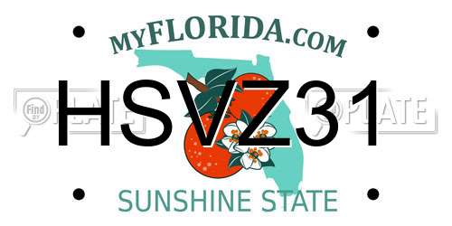 HSVZ31 Florida License Plate