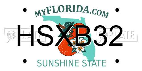 HSXB32 Florida License Plate