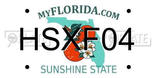 HSXF04 Florida License Plate