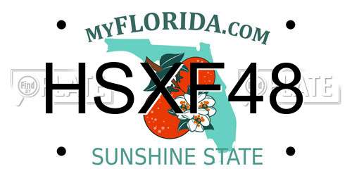 HSXF48 Florida License Plate