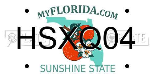 HSXQ04 Florida License Plate