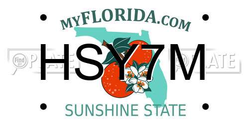 HSY7M Florida License Plate