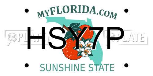HSY7P Florida License Plate