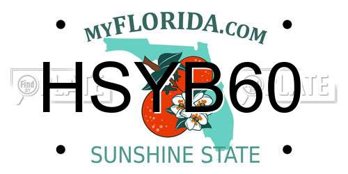 HSYB60 Florida License Plate