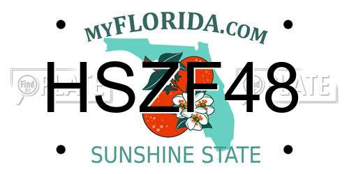 HSZF48 Florida License Plate