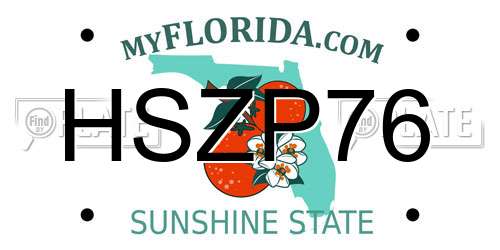 HSZP76 Florida License Plate