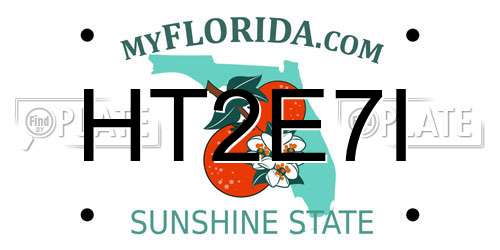 HT2E7I Florida License Plate
