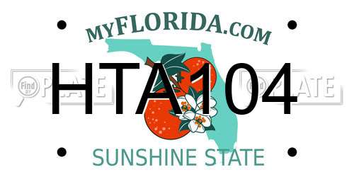 HTA104 Florida License Plate