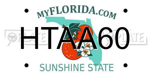HTAA60 Florida License Plate