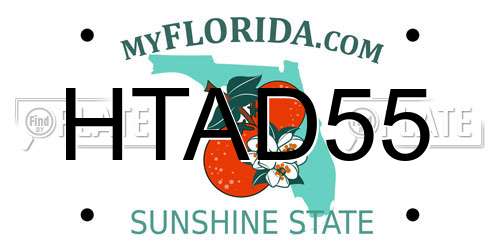 HTAD55 Florida License Plate