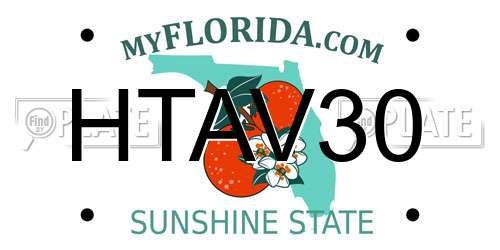 HTAV30 Florida License Plate