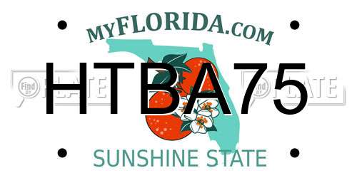 HTBA75 Florida License Plate