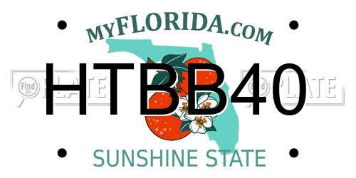 HTBB40 Florida License Plate
