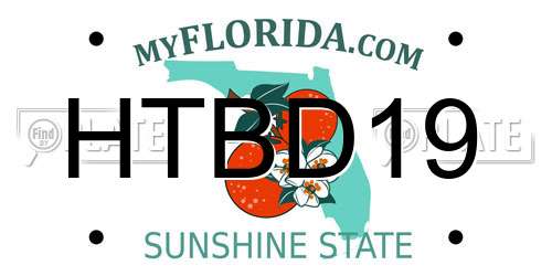 HTBD19 Florida License Plate