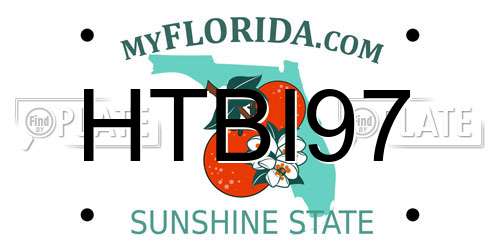 HTBI97 Florida License Plate